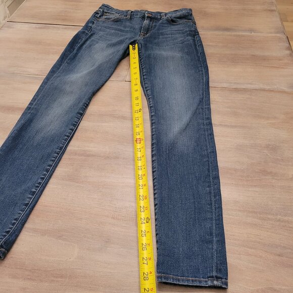 7 For All Mankind Gwenevere Cropped Jeans Stretch Blue Women’s Size 29 - Picture 8 of 11